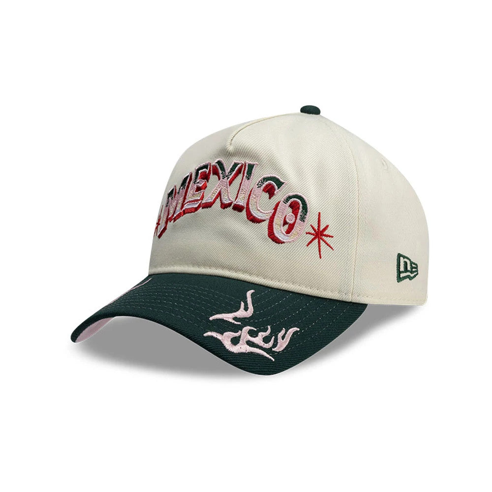 Pictured is this New Era Mexico Rotulos New Era 9FORTY A-Frame cap in white. 4