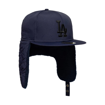 Pictured is this MLB Quilted LA Dodgers Dogear 59FIFTY Fitted cap in navy. 7