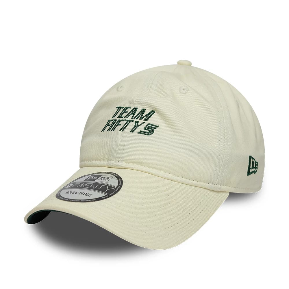 Pictured is this Carlos Sainz Team Fifty5 9TWENTY cap in cream. 1