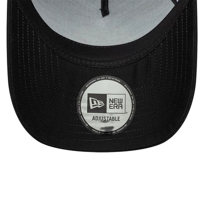 Stranger Things Netflix Stranger Things Black New Era 9FORTY E-Frame Adjustable Cap, inside view showing the grey undervisor, a black sweatband, and a round New Era adjustable size sticker at the centre of the black visor.