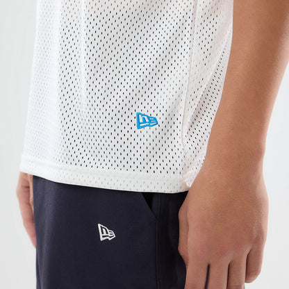 The model is wearing this NFL International Games 2026 Graphic Detroit Lions Mesh Jersey in white. 5