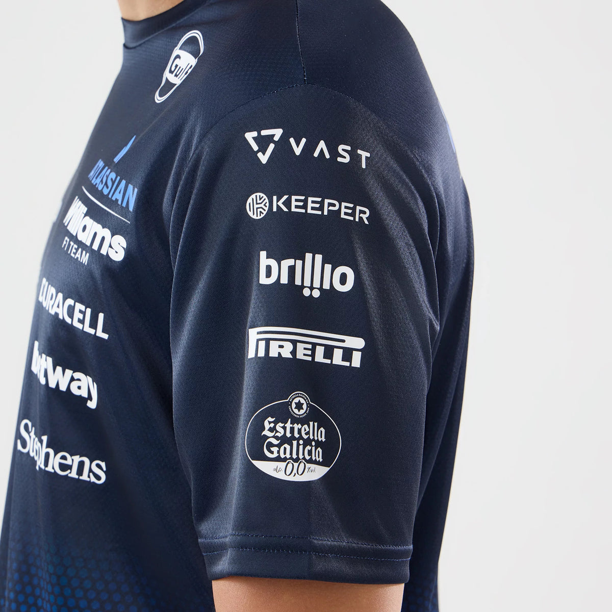 The model is wearing this Singapore Williams Tech T-Shirt in navy. 5