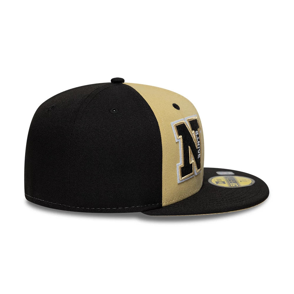 Pictured is this NFL International Games New Orleans Saints 59FIFTY Fitted cap in black. 6