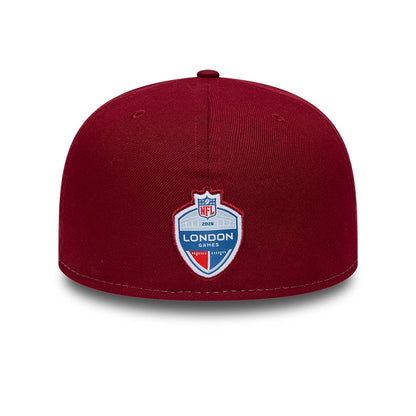 Pictured is this NFL International Games Washington Commanders 59FIFTY Fitted cap in dark red. 4