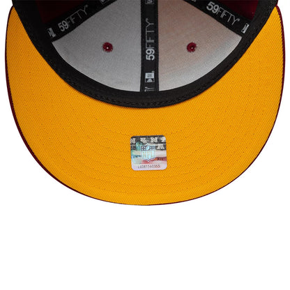 Pictured is this NFL International Games Washington Commanders 59FIFTY Fitted cap in dark red. 7