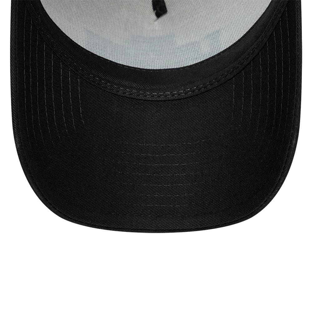 Pictured is this NFL International Series Games 2026 London Jacksonville Jaguars 9FORTY A-Frame Trucker cap in black. 5