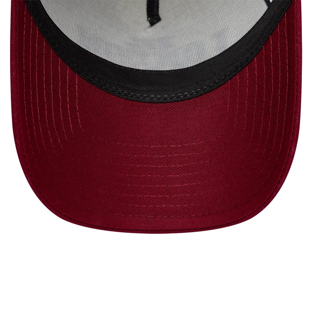 Pictured is this NFL International Series Games 2026 London Washington Commanders 9FORTY A-Frame Trucker cap in dark red. 5