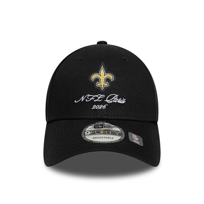Pictured is this NFL International Series Games 2026 Paris New Orleans Saints 9FORTY cap in black. 3