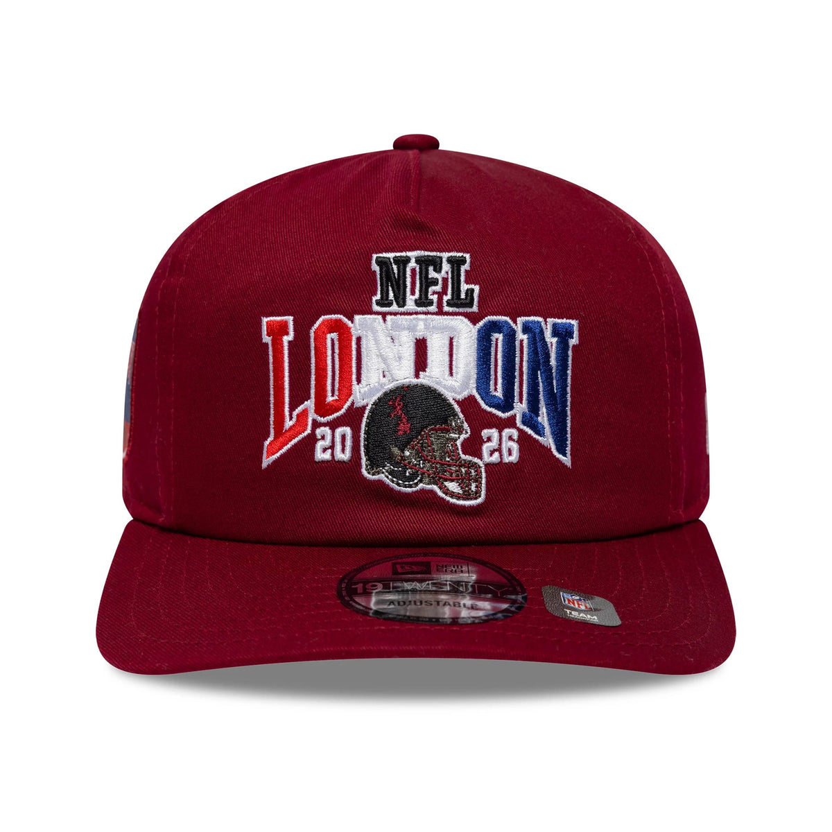 Pictured is this NFL International Series Games 2026 London Washington Commanders 19TWENTY cap in dark red. 3