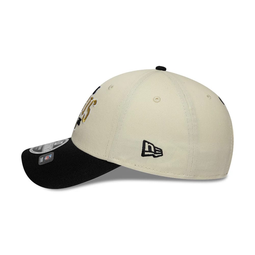 Pictured is this NFL International Series Games 2026 Paris New Orleans Saints 9FORTY M-Crown cap in white & black. 6