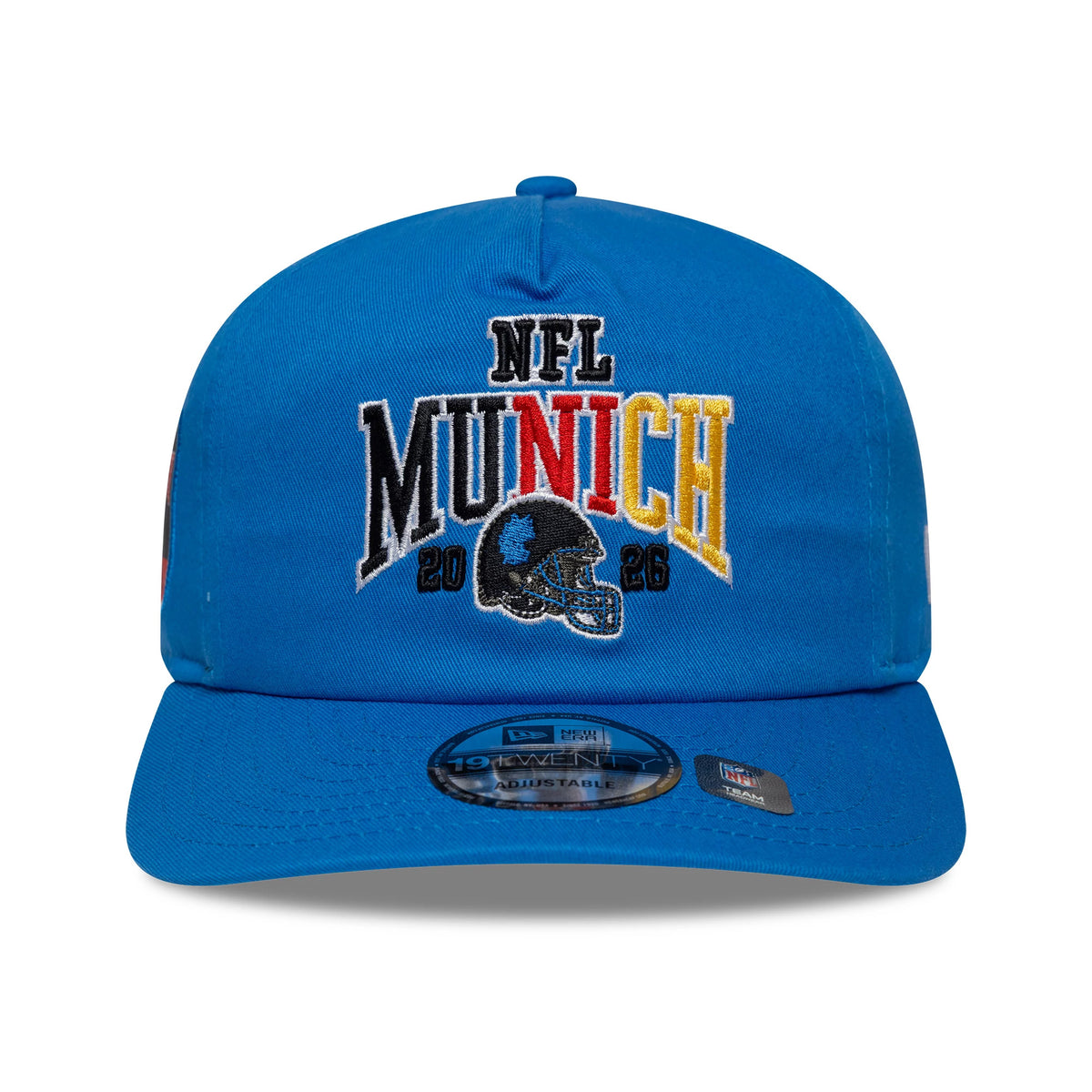 Pictured is this NFL International Games 2026 Munich Detroit Lions 19TWENTY cap in blue. 3