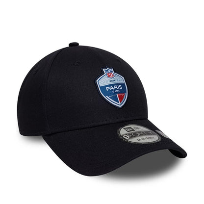 Pictured is this NFL International Series Games 2026 Paris 9FORTY cap in navy. 3