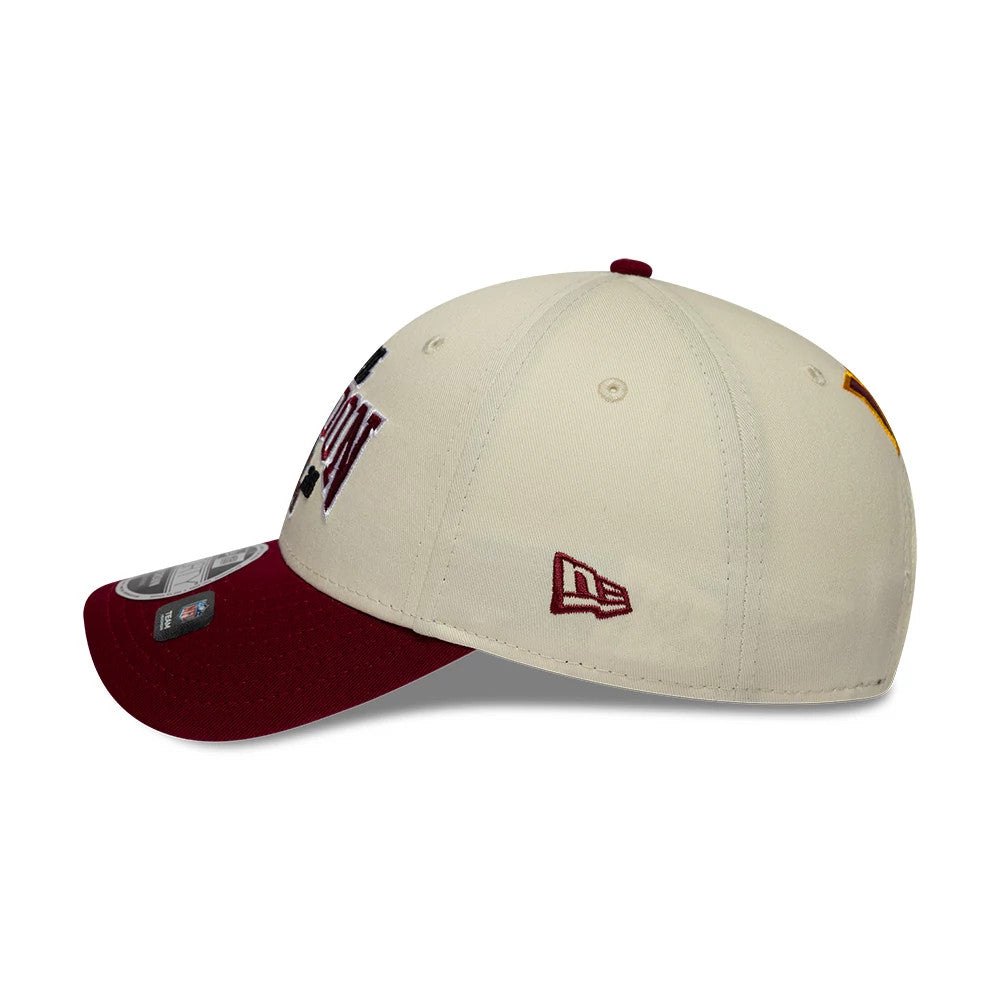 Pictured is this NFL International Games 2026 London Washington Commanders 9FORTY M-Crown cap in white & dark red. 4