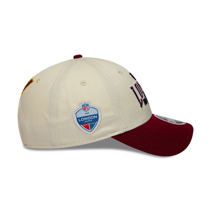 Pictured is this NFL International Series Games 2026 London Washington Commanders 9FORTY M-Crown cap in white & dark red. 6