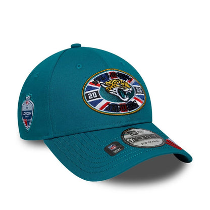 Pictured is this NFL International Series Games 2026 London Jacksonville Jaguars 9FORTY cap in turquoise. 1