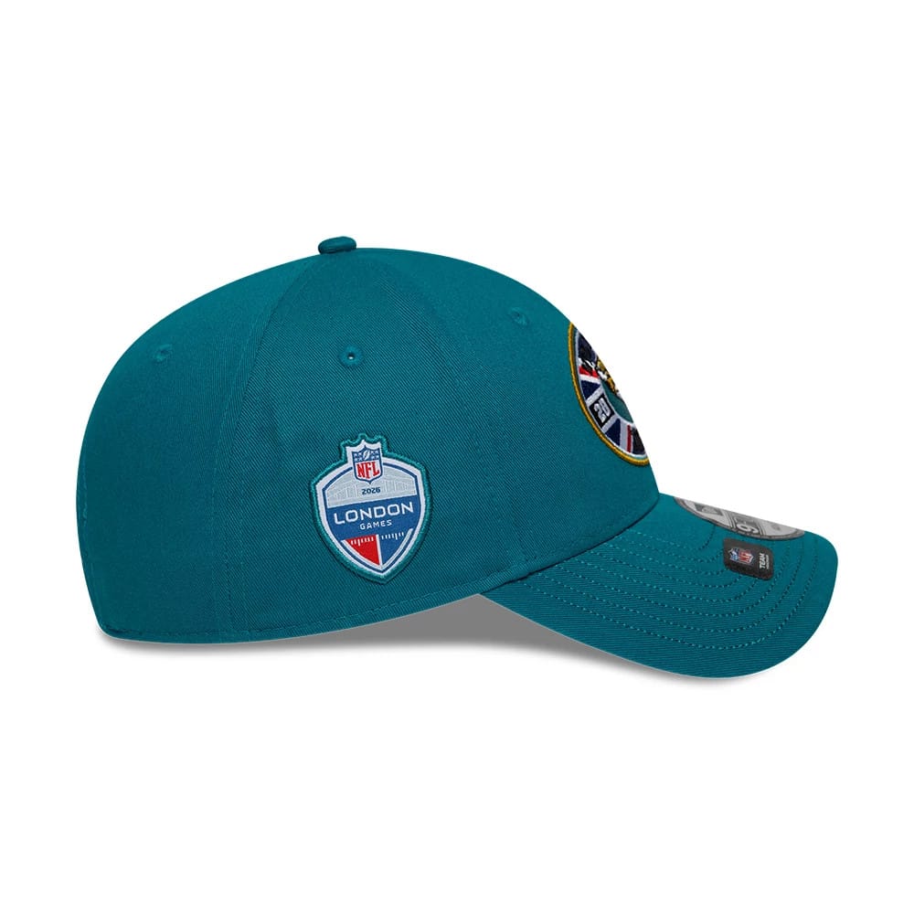Pictured is this NFL International Series Games 2026 London Jacksonville Jaguars 9FORTY cap in turquoise. 6