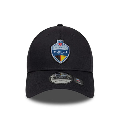 Pictured is this NFL International Games 2026 Munich 9FORTY cap in dark grey. 2
