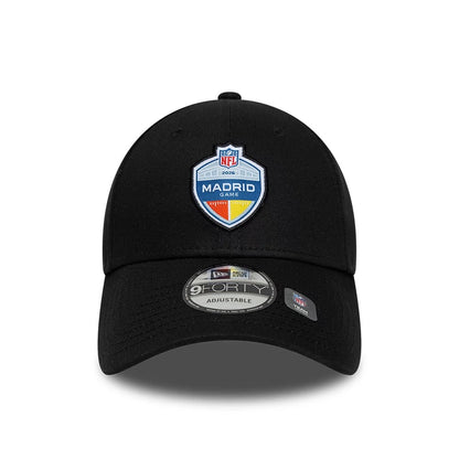 Pictured is this NFL International Series Games 2026 Madrid 9FORTY cap in black. 2