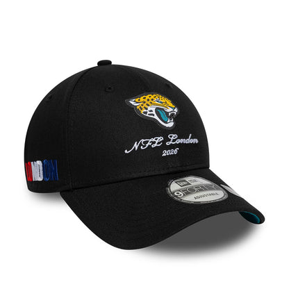 Pictured is this NFL International Series Games 2026 London Jacksonville Jaguars 9FORTY cap in black. 1