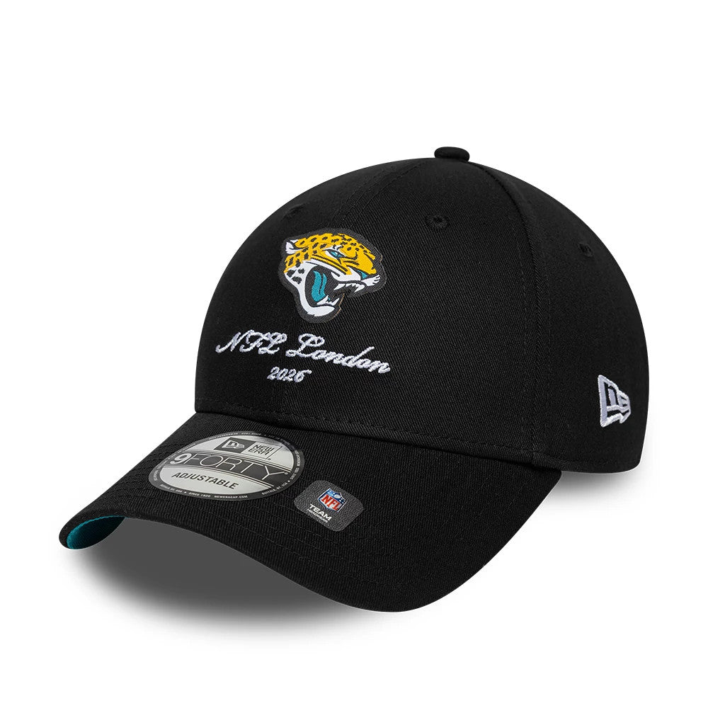Pictured is this NFL International Series Games 2026 London Jacksonville Jaguars 9FORTY cap in black. 4