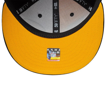 Pictured is this NFL International Games Pittsburgh Steelers 59FIFTY Fitted cap in black. 7