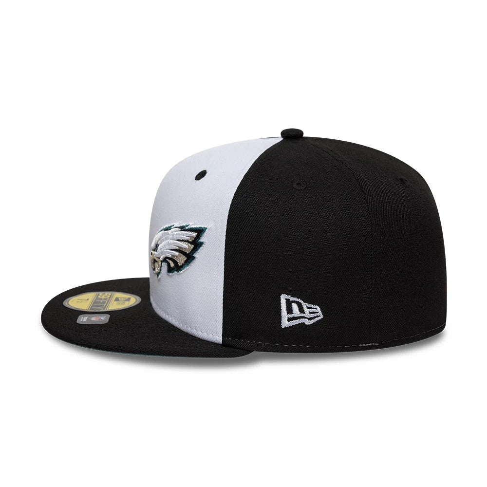 Pictured is this NFL International Games Philadelphia Eagles 59FIFTY Fitted cap in black. 5