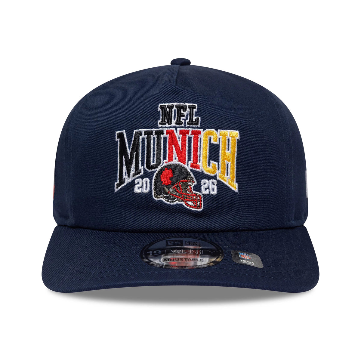 Pictured is this NFL International Games 2026 Munich New England Patriots 19TWENTY cap in dark blue. 3