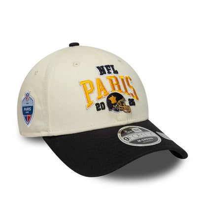 Pictured is this NFL International Series Games 2026 Paris Pittsburgh Steelers 9FORTY M-Crown cap in white & black. 1