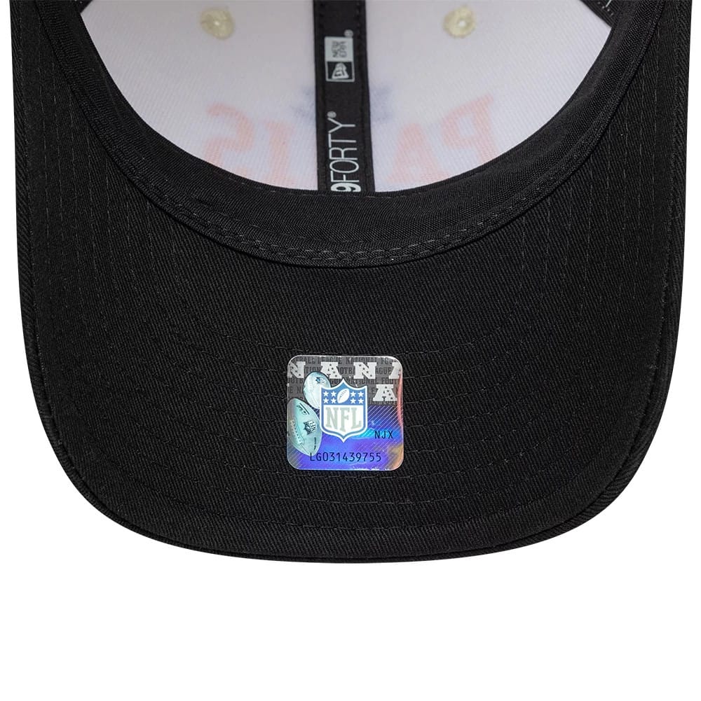 Pictured is this NFL International Series Games 2026 Paris Pittsburgh Steelers 9FORTY M-Crown cap in white & black. 7