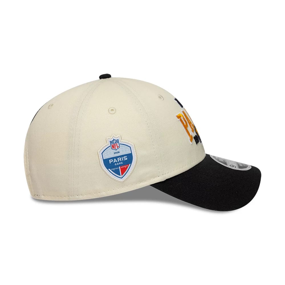 Pictured is this NFL International Series Games 2026 Paris Pittsburgh Steelers 9FORTY M-Crown cap in white & black. 4