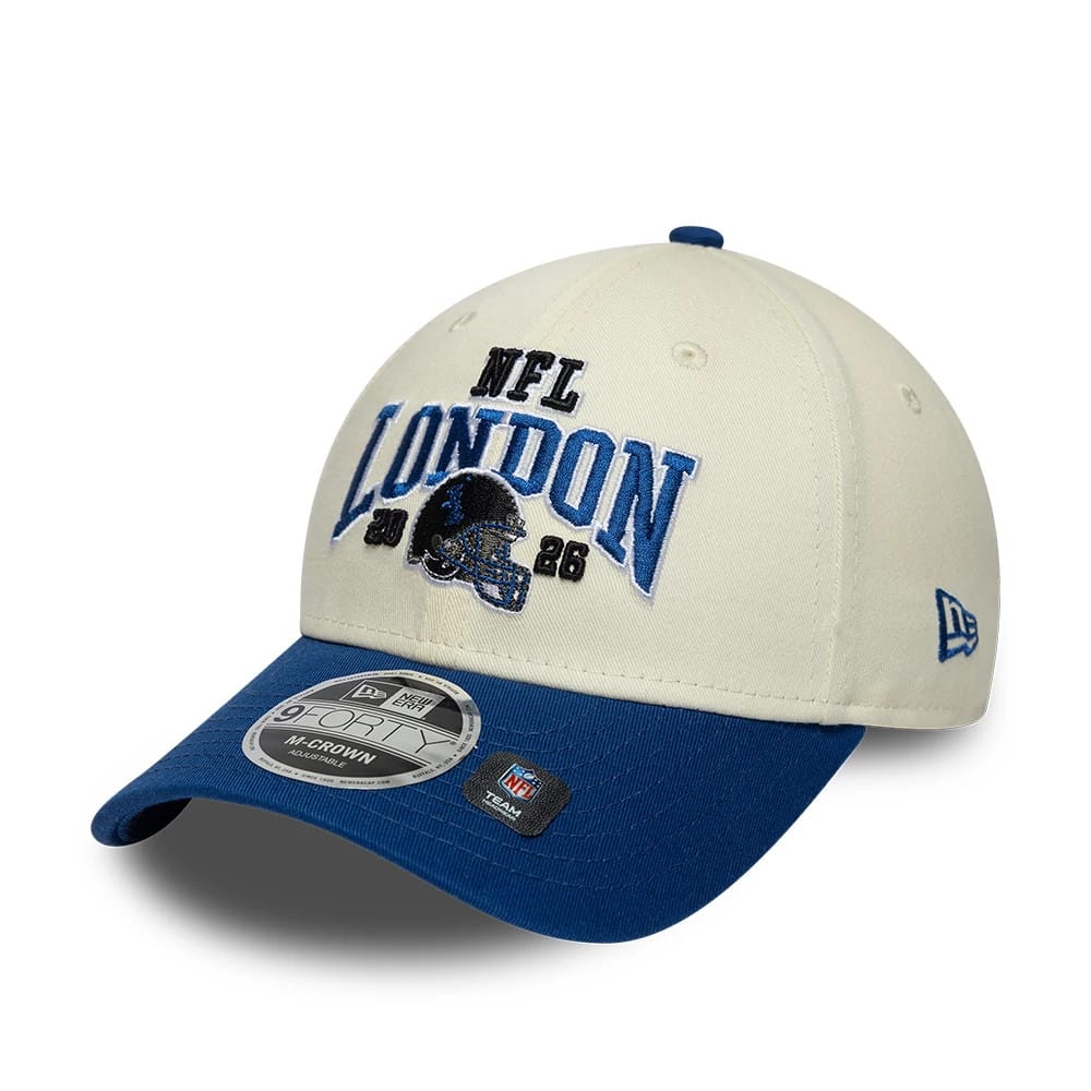 Pictured is this NFL International Series Games 2026 London Indianapolis Colts 9FORTY M-Crown cap in white & blue. 3