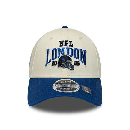 Pictured is this NFL International Games 2026 London Indianapolis Colts 9FORTY M-Crown cap in white & blue. 2