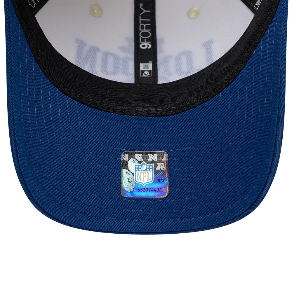 Pictured is this NFL International Series Games 2026 London Indianapolis Colts 9FORTY M-Crown cap in white & blue. 7
