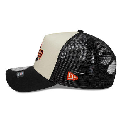 Pictured is this NFL International Series Games 2026 Madrid Cincinnati Bengals 9FORTY A-Frame Trucker cap in black. 4