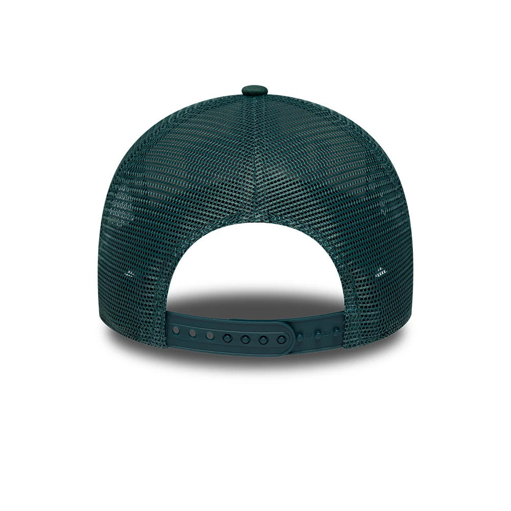 Pictured is this NFL International Games 2026 London Philadelphia Eagles 9FORTY A-Frame Trucker cap in dark green. 5