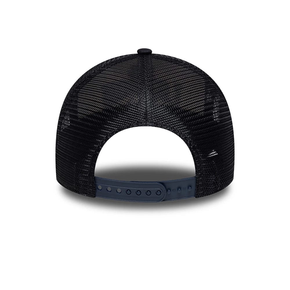 Pictured is this NFL International Series Games 2026 London Houston Texans 9FORTY A-Frame Trucker cap in navy. 5