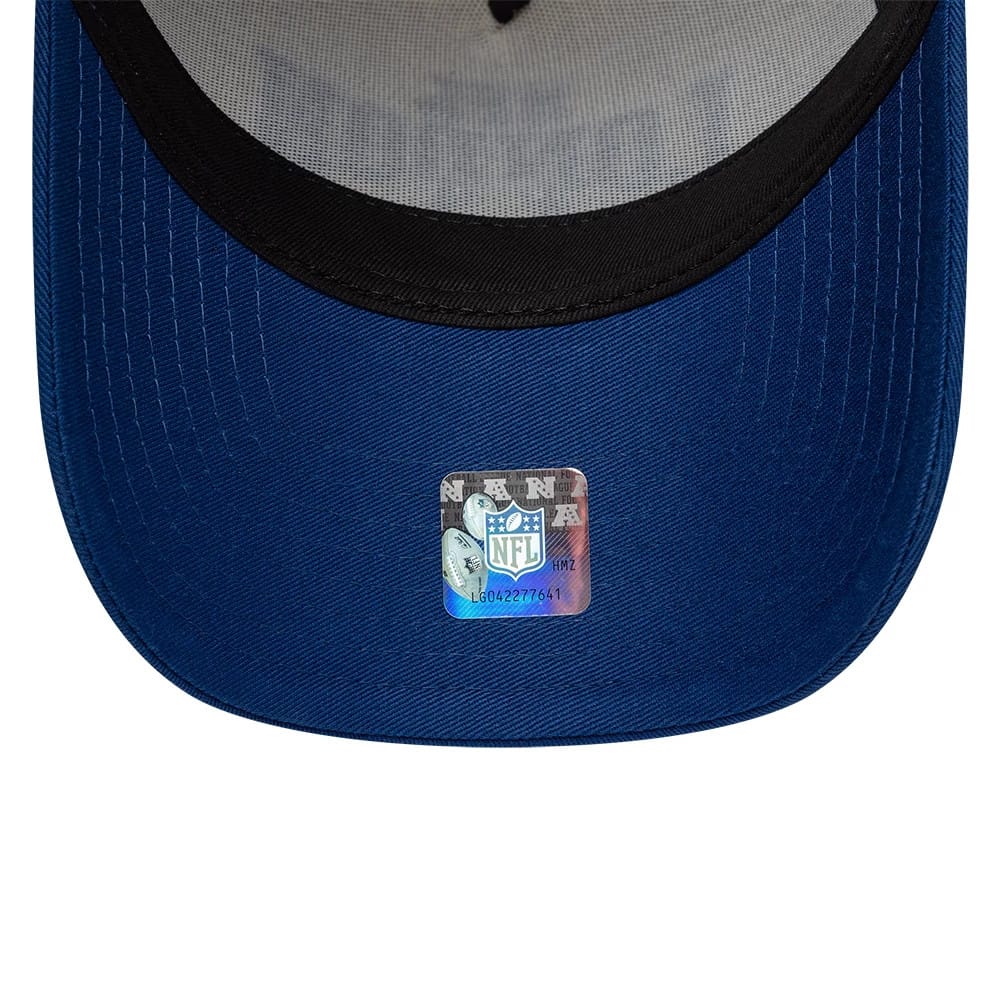 Pictured is this NFL International Series Games 2026 London Indianapolis Colts 9FORTY A-Frame Trucker cap in blue. 7