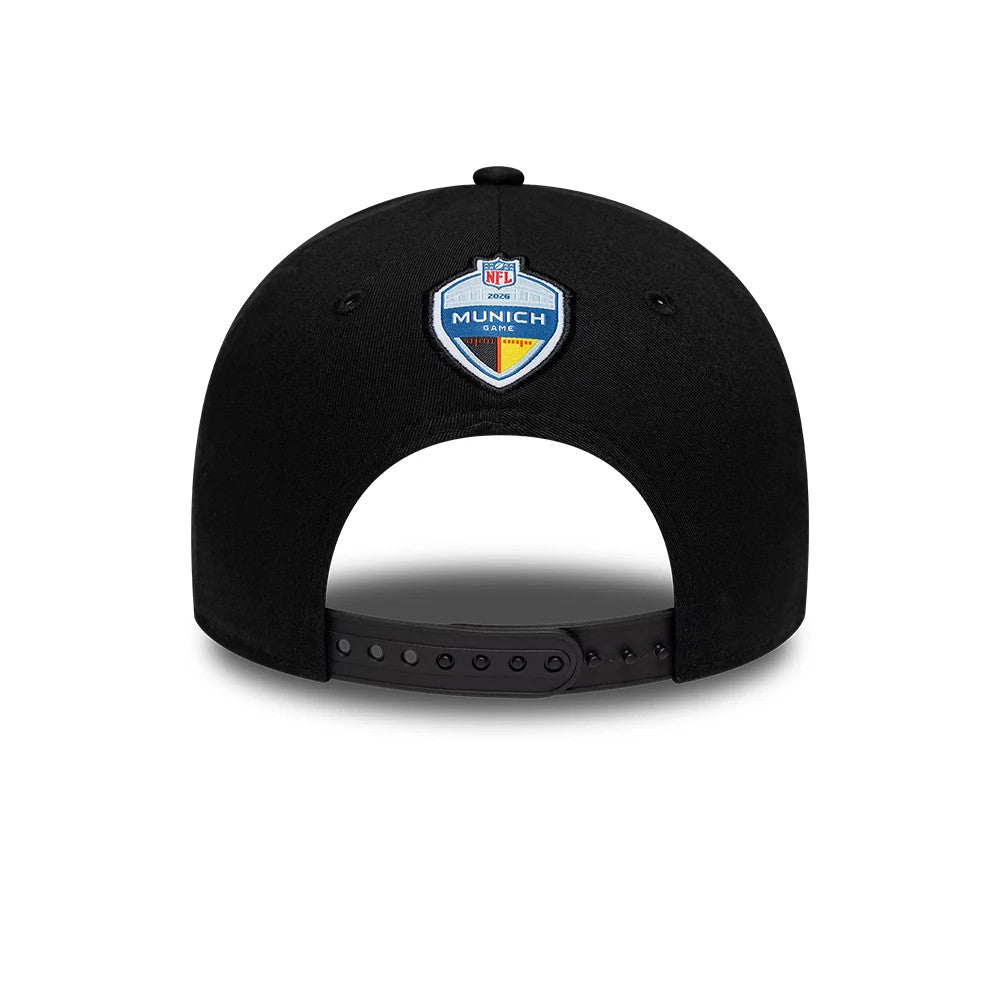 Pictured is this NFL International Series Games 2026 Munich New England Patriots 9FORTY cap in black. 6
