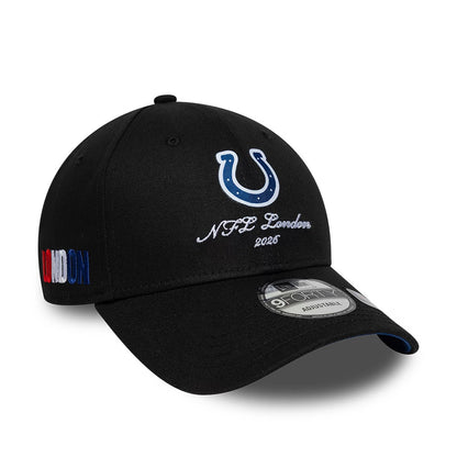 Pictured is this NFL International Series Games 2026 London Indianapolis Colts 9FORTY cap in black. 1