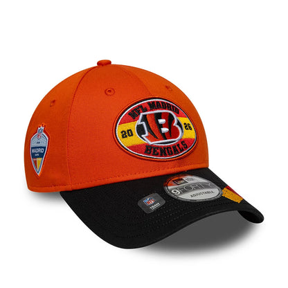 Pictured is this NFL International Series Games 2026 Madrid Cincinnati Bengals 9FORTY cap in orange & black. 1