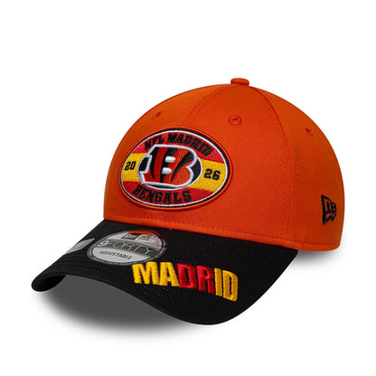 Pictured is this NFL International Series Games 2026 Madrid Cincinnati Bengals 9FORTY cap in orange & black. 3