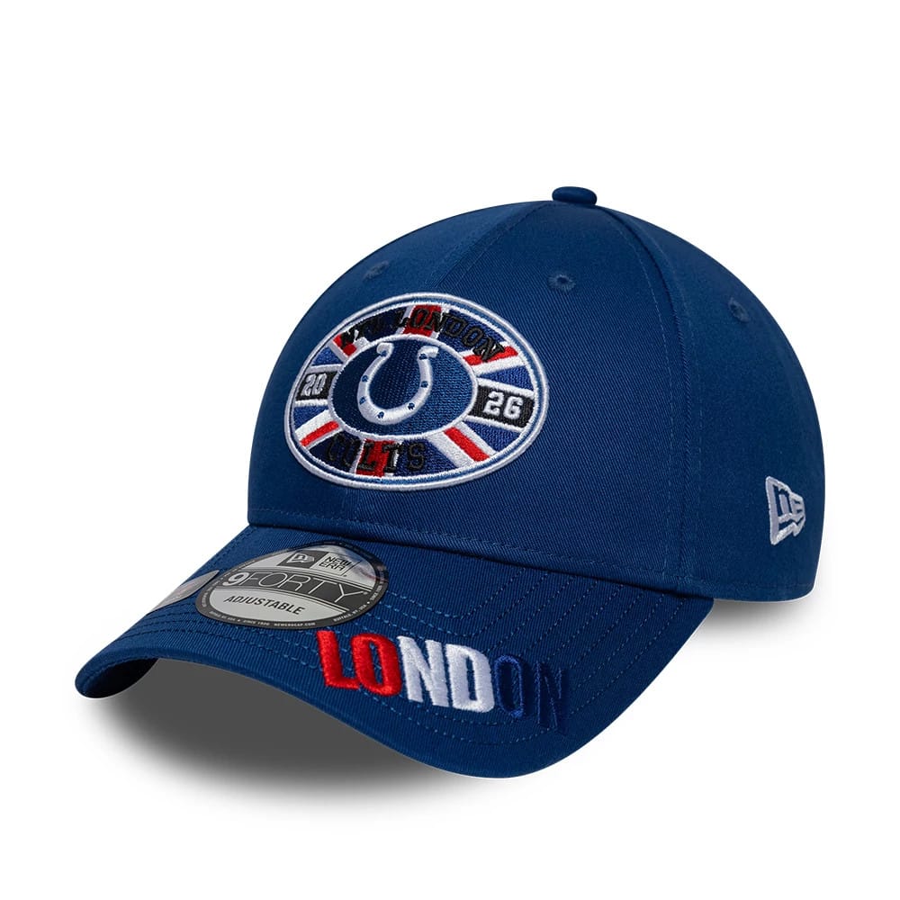 Pictured is this NFL International Series Games 2026 London Indianapolis Colts 9FORTY cap in blue. 3