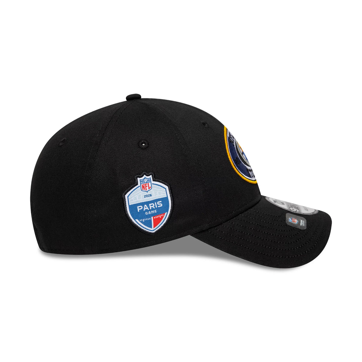 Pictured is this NFL International Games 2026 Paris Pittsburgh Steelers 9FORTY cap in black. 4