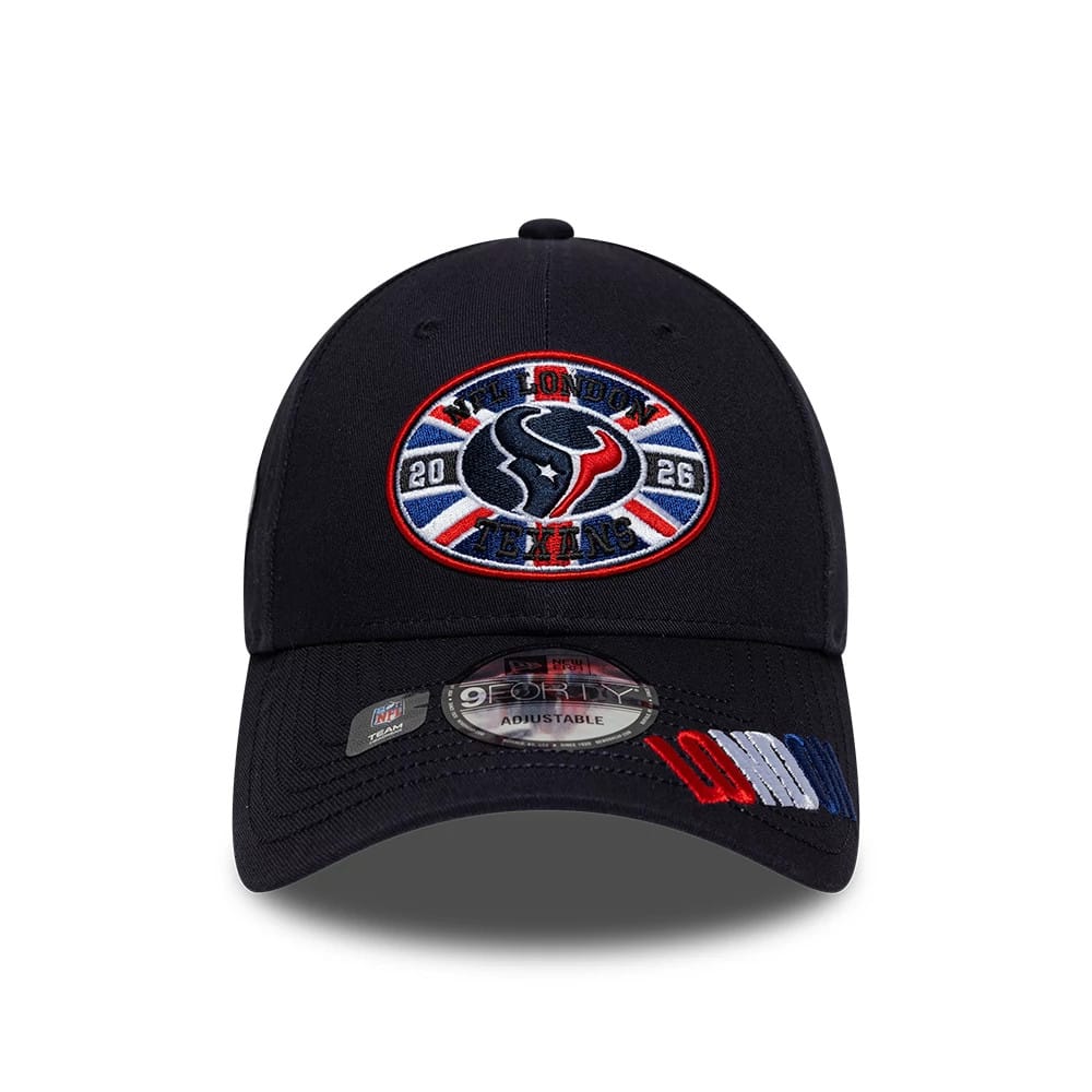 Pictured is this NFL International Series Games 2026 London Houston Texans 9FORTY cap in navy. 2