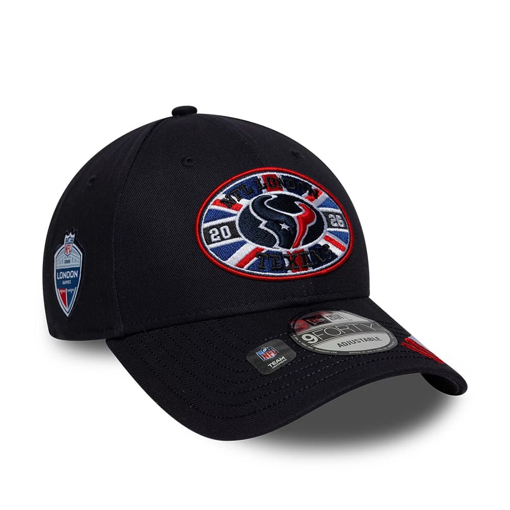 Pictured is this NFL International Series Games 2026 London Houston Texans 9FORTY cap in navy. 1