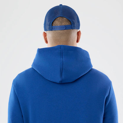 The model is wearing this NFL International Games 2026 Indianapolis Colts Pullover Hoodie in blue. 7