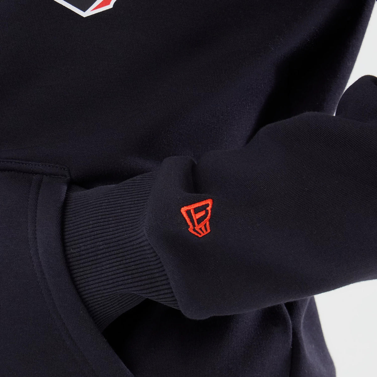 The model is wearing this NFL International Games 2026 Houston Texans Pullover Hoodie in navy. 5