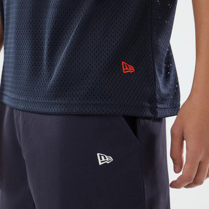 The model is wearing this NFL International Series Games 2026 Houston Texans Mesh Jersey in navy. 5