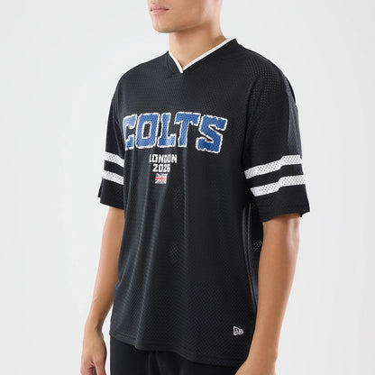 The model is wearing this NFL International Games 2026 Indianapolis Colts Mesh Jersey in black. 3