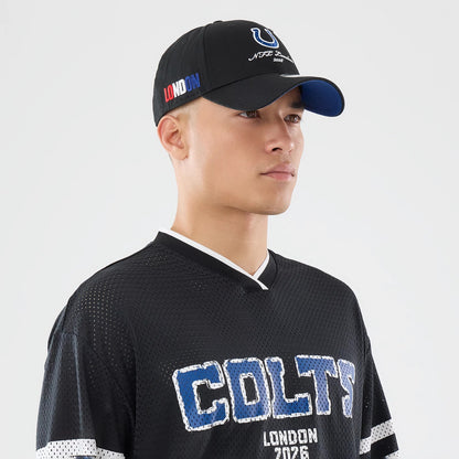 The model is wearing this NFL International Games 2026 Indianapolis Colts Mesh Jersey in black. 6